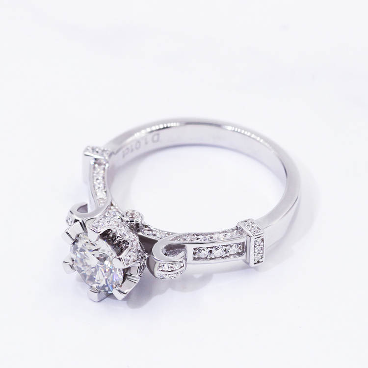 Moissanite Ring Royal Crown Setting