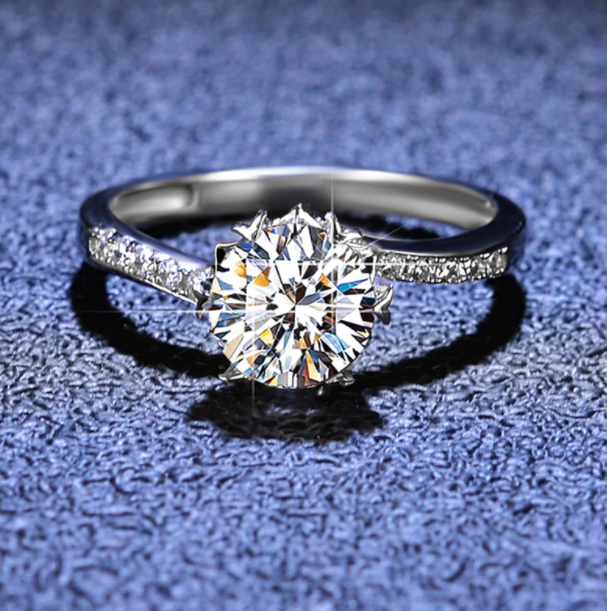 Twisted Band Moissanite Engagement Ring