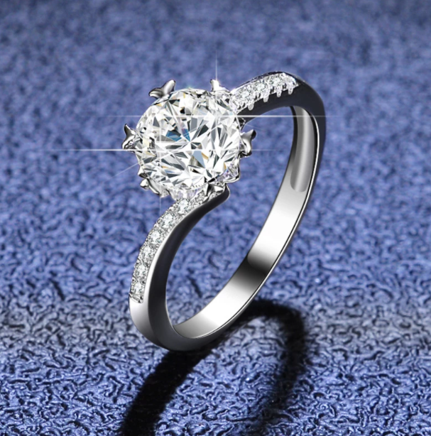 Twisted Band Moissanite Engagement Ring