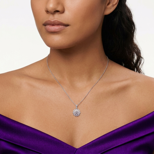 1 CT Moissanite Sunburst Necklace