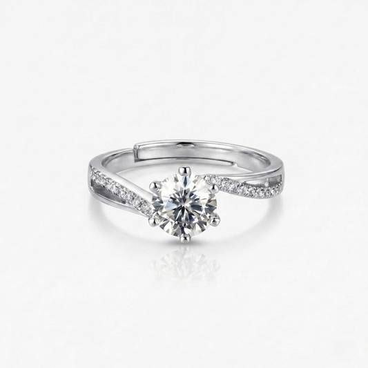 1CT Moissanite Smart Twisted Band Ring