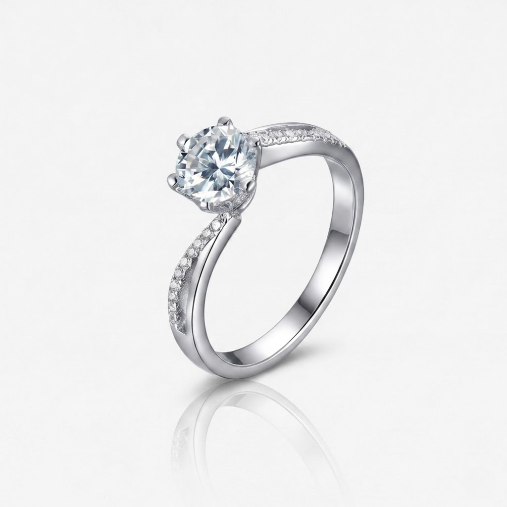 1CT Moissanite Smart Twisted Band Ring