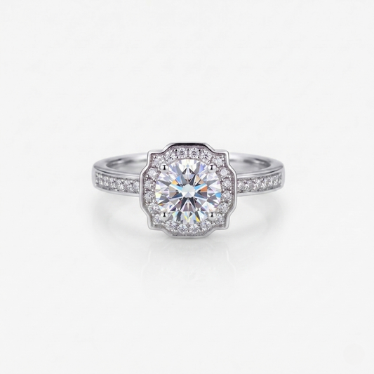 1CT Moissanite Luxury Engagement Bridal Ring