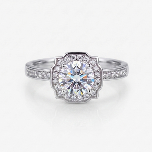1CT Moissanite Luxury Engagement Bridal Ring