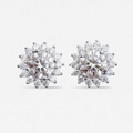 1CT Moissanite Sunburst Stud Earrings