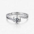 1CT Moissanite Smart Twisted Band Ring