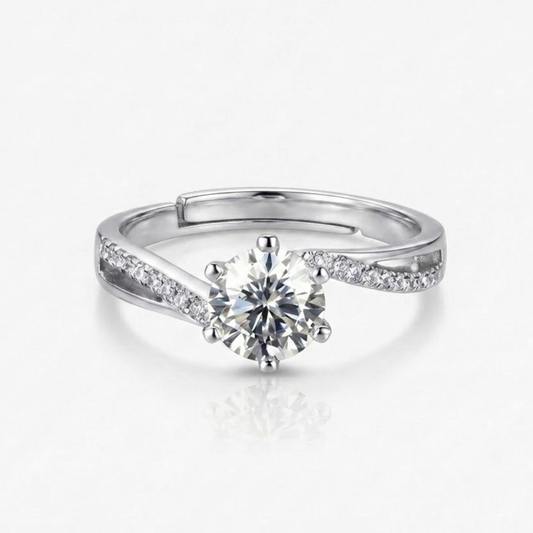 1CT Moissanite Smart Twisted Band Ring