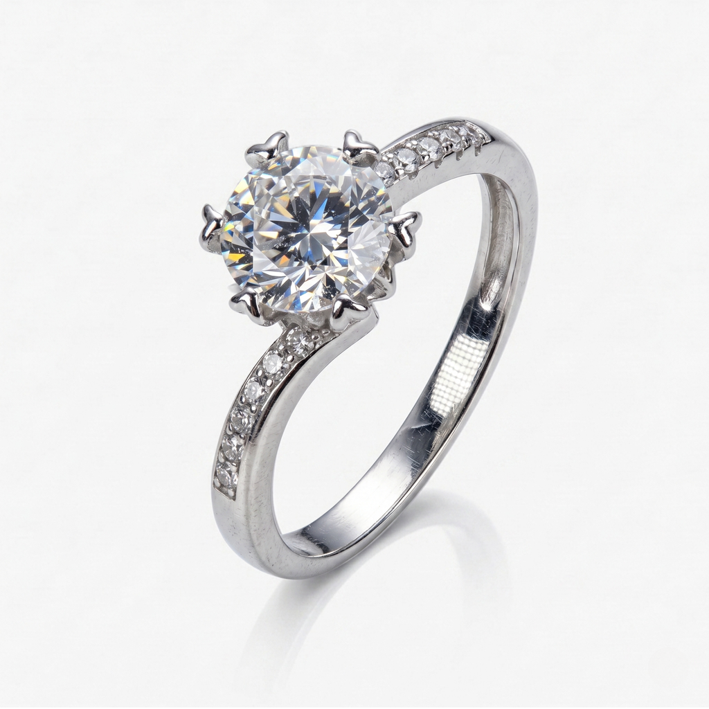 Twisted Band Moissanite Engagement Ring
