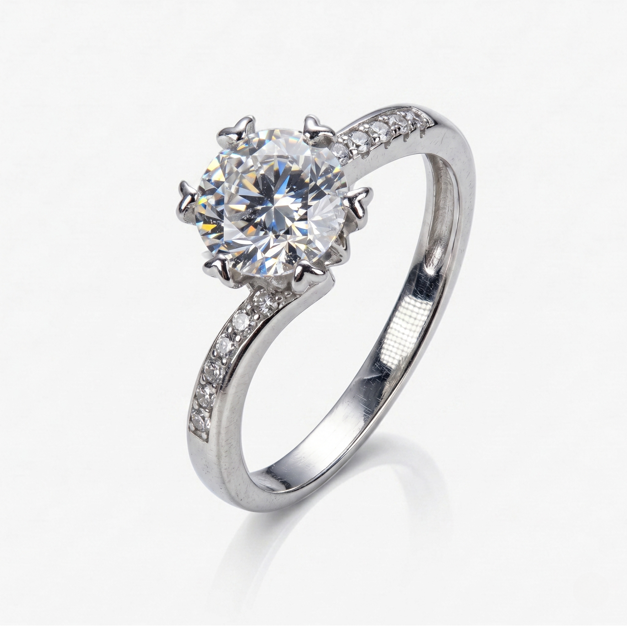 Twisted Band Moissanite Engagement Ring