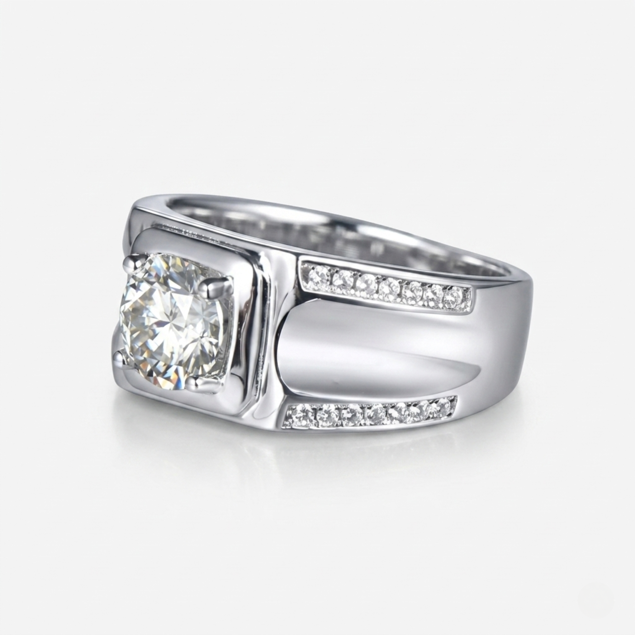 1ct Solitaire Wide Band Style Ring