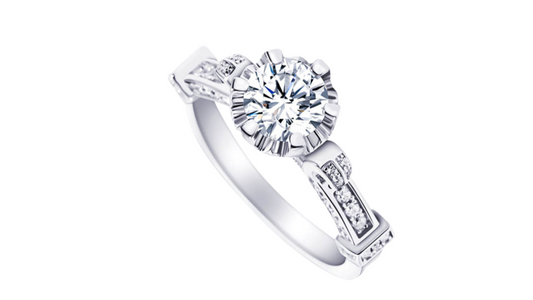 Moissanite Ring Royal Crown Setting