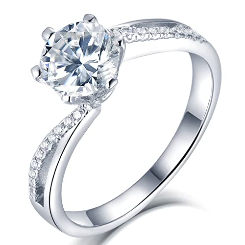 1CT Moissanite Smart Twisted Band Ring