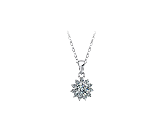 1 CT Moissanite Sunburst Necklace