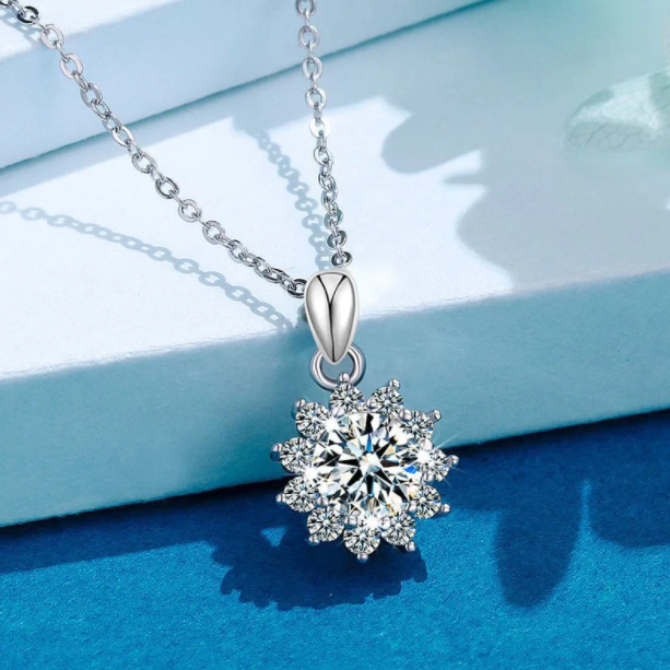 1 CT Moissanite Sunburst Necklace