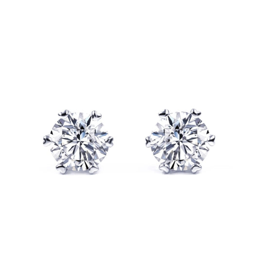 2CT Round Moissanite Stud Earrings